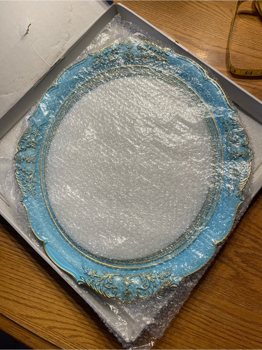 Decorative Vintage-Style Round Wall Mirror in Turquoise 🌼 - Picture 7 of 7